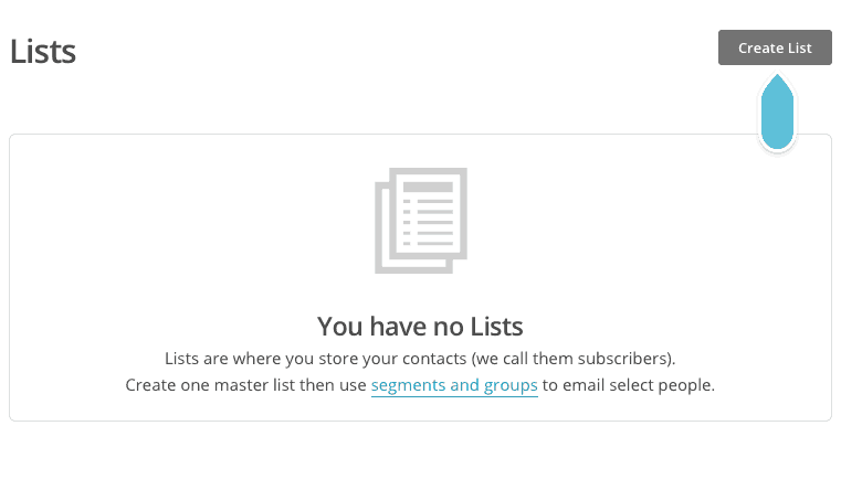 Mailchimp need a list