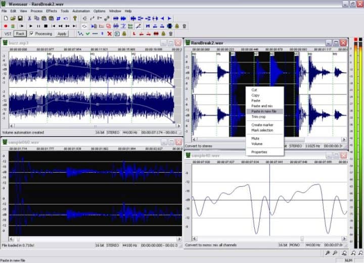 ocenaudio delete selected region