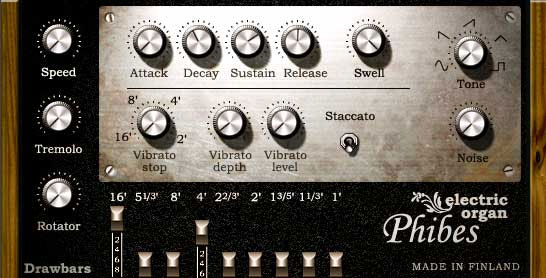 Phibes VST Plugin Phibes - Organ VST Plugin