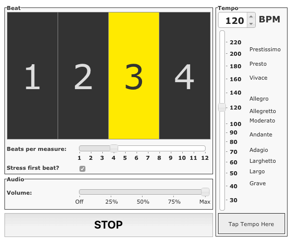 metronome online tap to beat