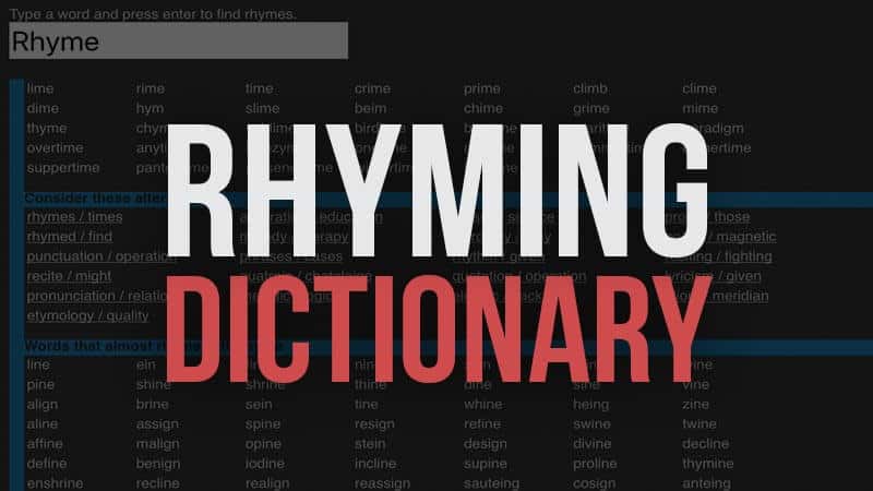 10 Free Rhyming Dictionary Websites To Help Write Music Poetry