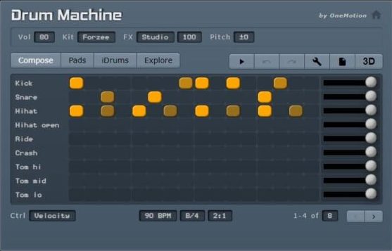 Onemotion Online Drum Machine