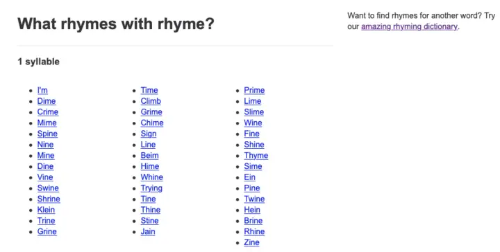 Rap Pad Rhyming Dictionary