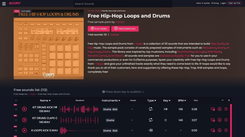 Sloopy Free Hip Hop Loops And Drums