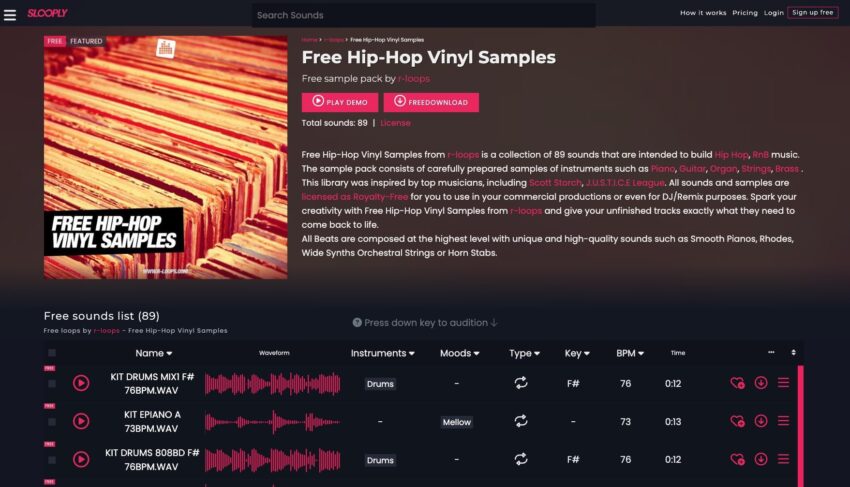 Sloopy Free Hip Hop Vinyl Samples