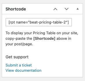 WordPress Pricing Table Shortcode