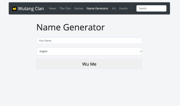 Wutang Clan Name Generator