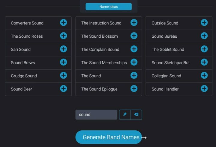 Indie Sound Band Name Generator 