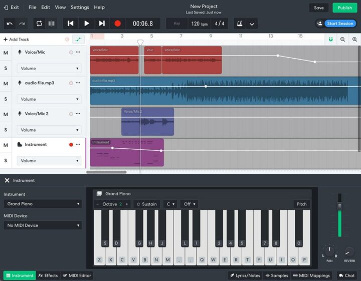 BandLab Multitrack Track Editor