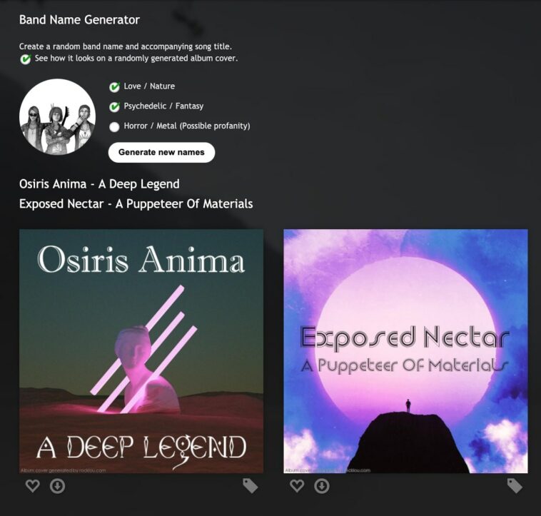 30 FREE Band Name Generators For Band Name Ideas