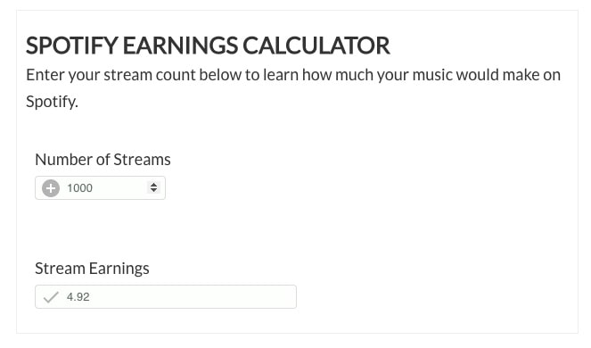 Planetary Group Music Streaming Royalties Calculator