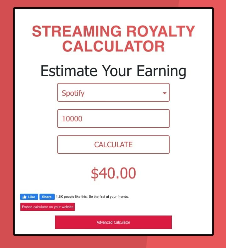 Streaming Royalty Calculator 