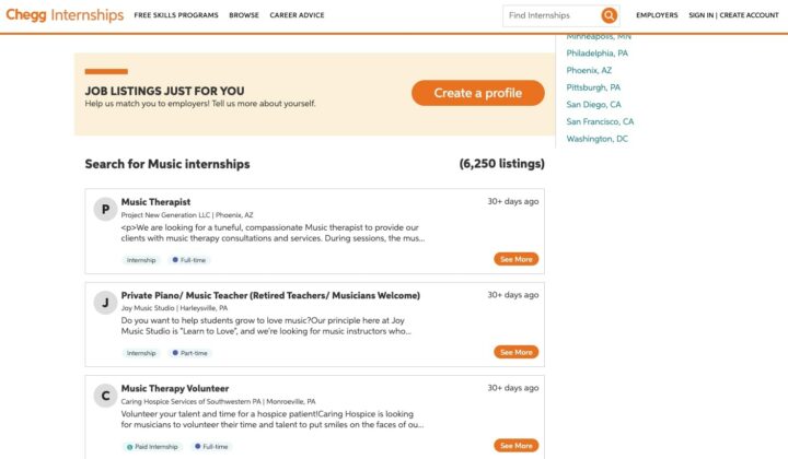 Chegg Internships | Music Production Intern Jobs