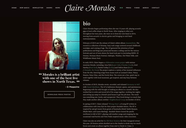 Claire Morales Website