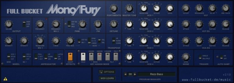 Mono/Fury VST Plugin by Full Bucket Music