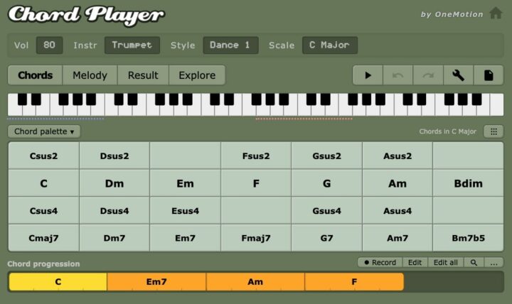 One Motion Chord Player