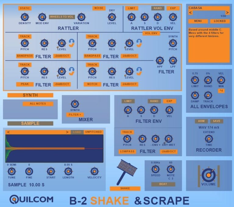 B-2 Shake & Scrape VST Plugin by Quilcom