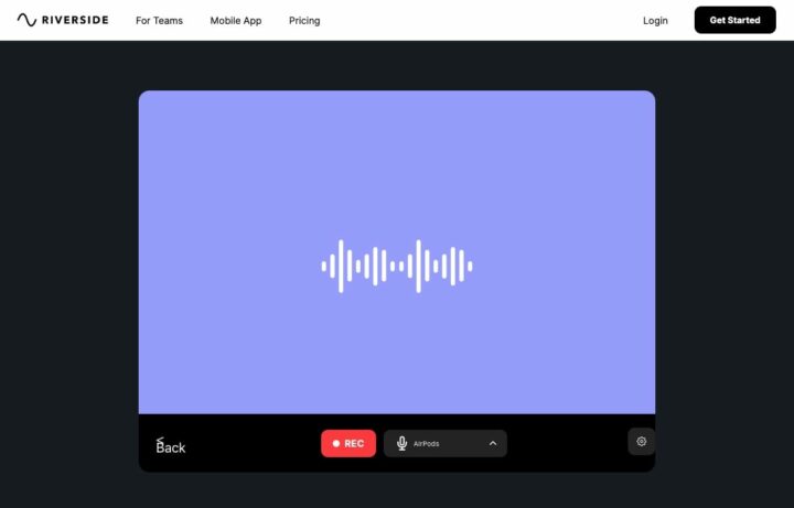 Riverside | Online Voice Recorder