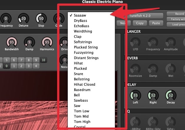 Select Software Presets Dropdown