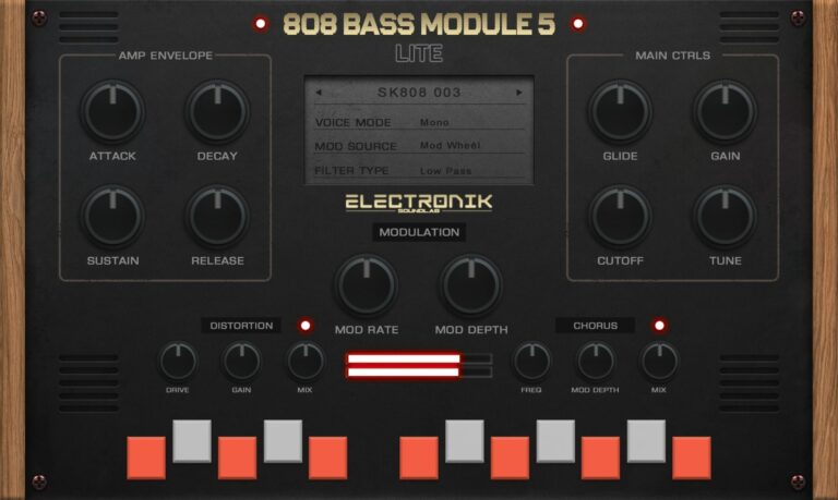 808 Bass Module 5 Lite VST Plugin by Electronik Sound Lab