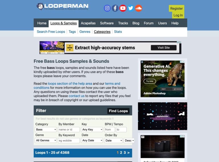 900 free bass samples loops bass sample packs 2025 