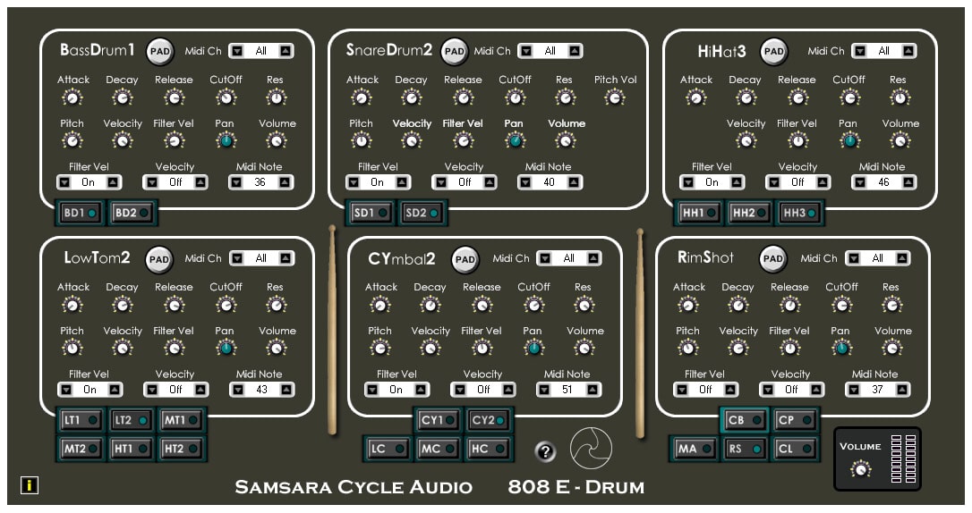 808 E DRUM VST Plugin By Samsara Cycle Audio